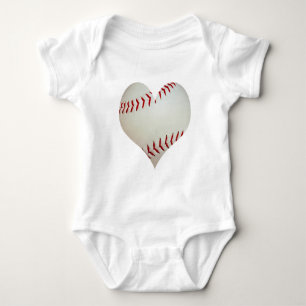 Amerikanischer Baseball in Herzform Baby Strampler