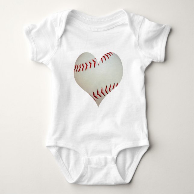 Amerikanischer Baseball in Herzform Baby Strampler (Vorderseite)