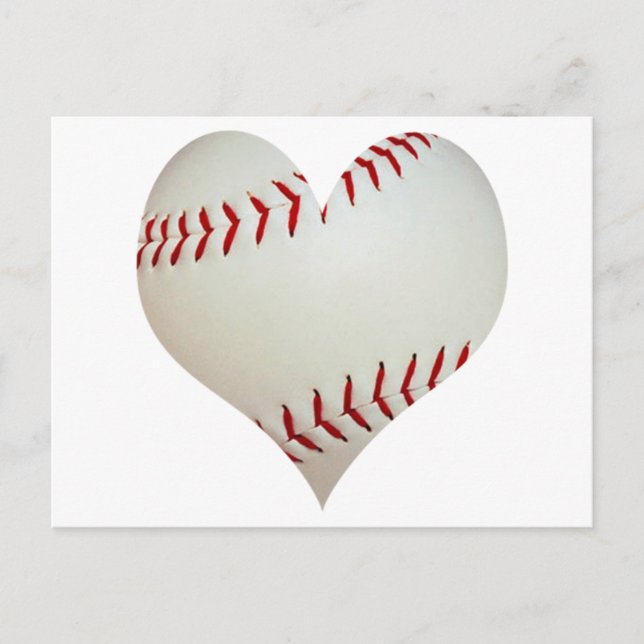 Amerikanischer Baseball in Herzform Postkarte (Vorderseite)