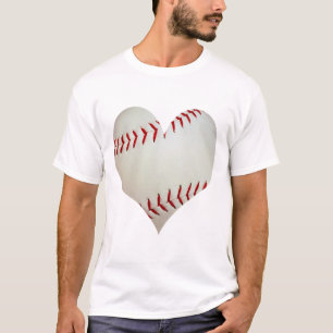 Amerikanischer Baseball in Herzform T-Shirt