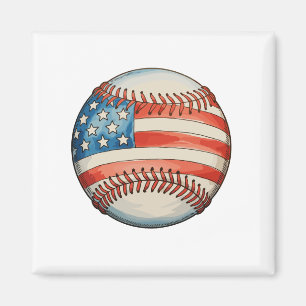 Amerikanischer Baseball-US-Flagge 250. Jubiläum Magnet