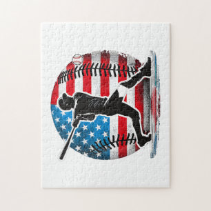 Amerikanischer Baseballspieler-Schlagmann mit den Puzzle