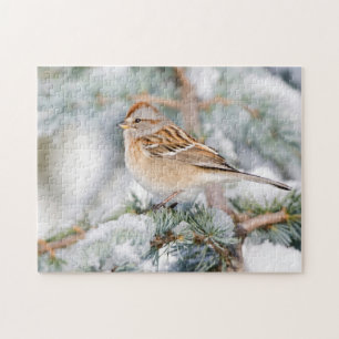 Amerikanischer Baumspatz im Winter Puzzle