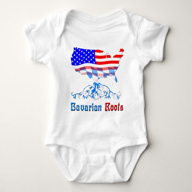 Amerikanischer Bayer wurzelt Baby-T-Shirt Baby Strampler (Vorderseite)