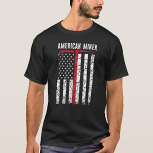 Amerikanischer Bergmann Kohle Gold T-Shirt