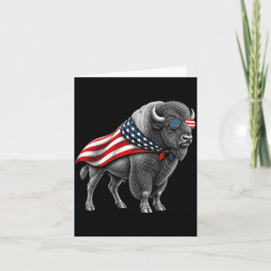 Amerikanischer Bison Büffel 4. Juli Flagge Patriot Karte