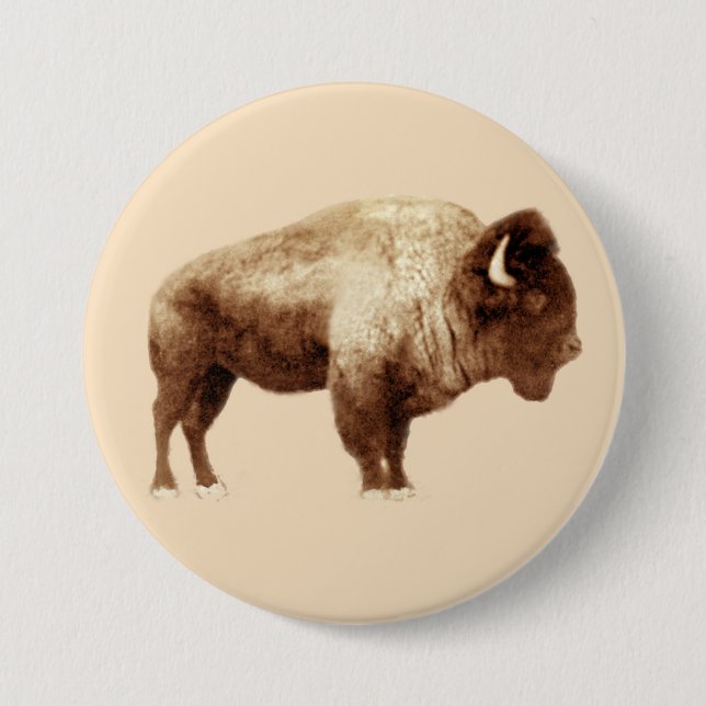Amerikanischer Bison Button (Vorderseite)