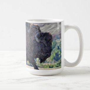 Amerikanischer Bison, der in einer Graslandschaft Kaffeetasse