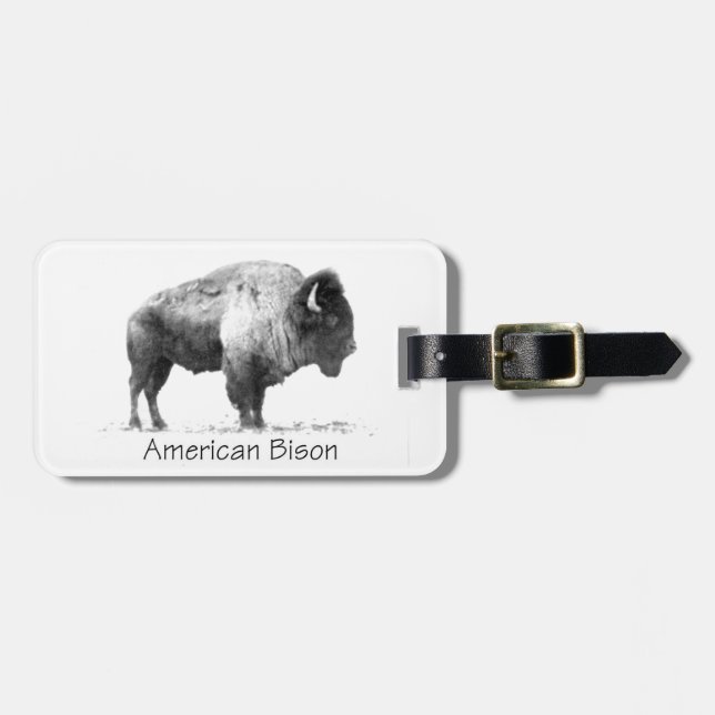 Amerikanischer Bison Gepäckanhänger (Vorderseite horizontal)