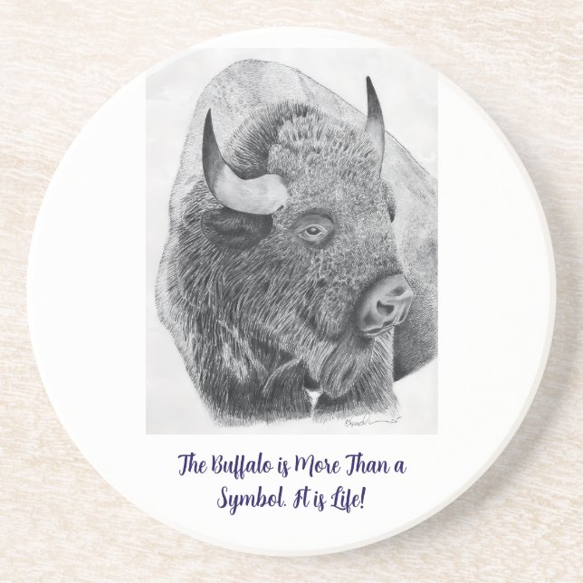 Amerikanischer Bison Getränkeuntersetzer (Vorne)