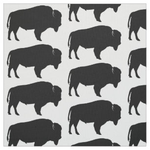 Amerikanischer Bison in der Silhouette! Stoff