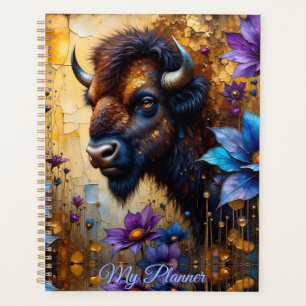 Amerikanischer Bison in texturierter Blume *Person Planer