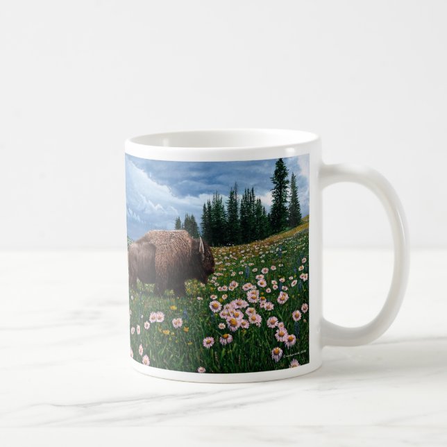 Amerikanischer Bison - "keine Zeit für Blumen " Tasse (Rechts)
