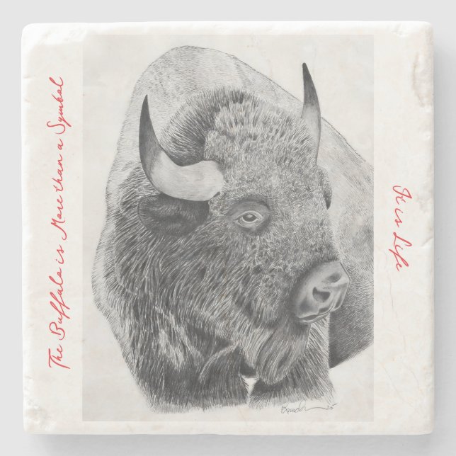 Amerikanischer Bison Steinuntersetzer (Vorderseite)