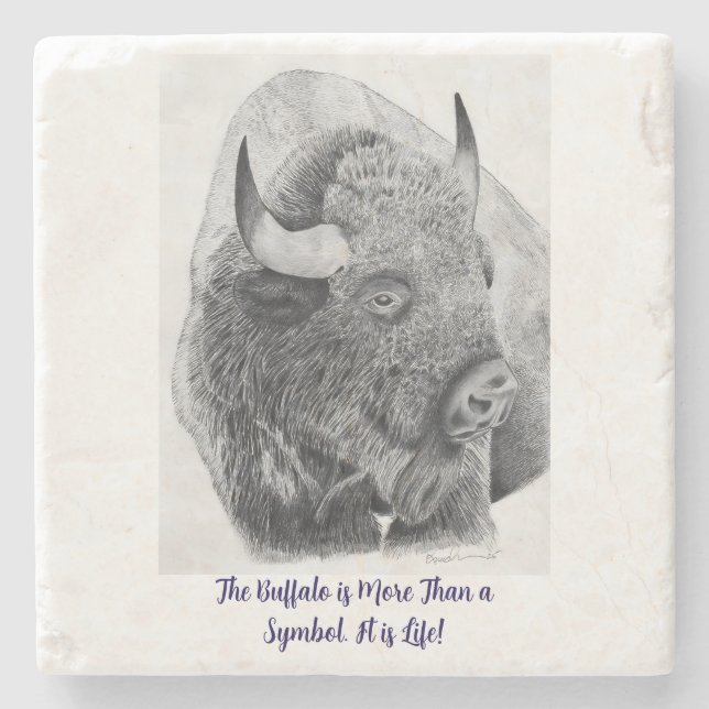 Amerikanischer Bison Steinuntersetzer (Vorderseite)