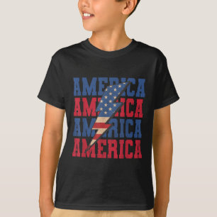 Amerikanischer Blitzschlag Patriotische USA-Flagge T-Shirt