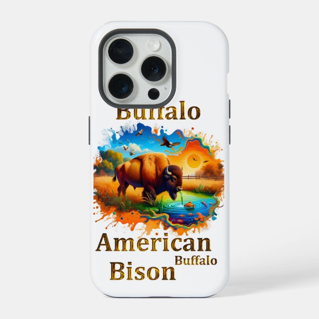 Amerikanischer Büffel Bison iPhone Hülle (Rückseite)