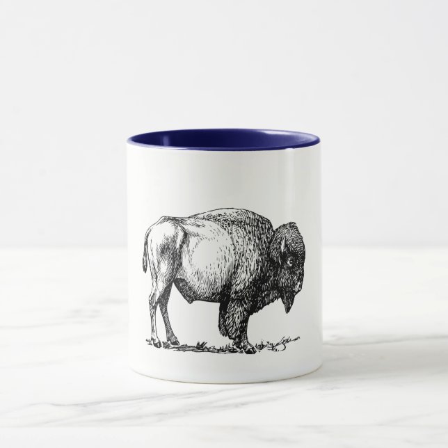 Amerikanischer Büffel-Bison Tasse (Zentrum)
