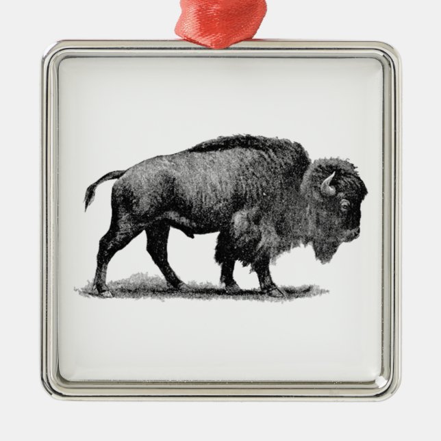 Amerikanischer Büffel Ornament Aus Metall (Vorne)