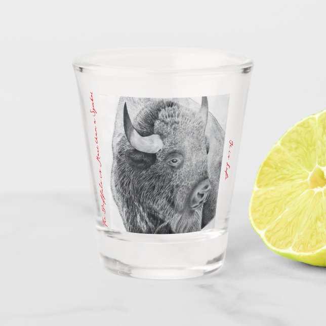 Amerikanischer Büffel Schnapsglas (Vorderseite)