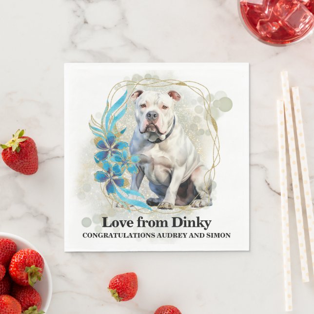 Amerikanischer Bulldog Hochzeit von Napkins mit Hu Serviette (Beispiel)