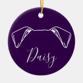 Amerikanischer Bulldog-Schmuck (Pfotenabdrücke) Keramik Ornament
