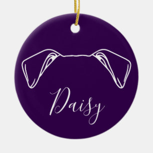 Amerikanischer Bulldog-Schmuck (Pfotenabdrücke) Keramik Ornament