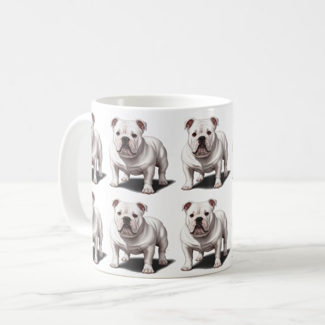 Amerikanischer Bulldogge gemustert Kaffeetasse (Vorderseite Links)