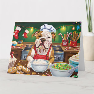 Amerikanischer Bulldogge Weihnachtsbäckerei: Festl Karte