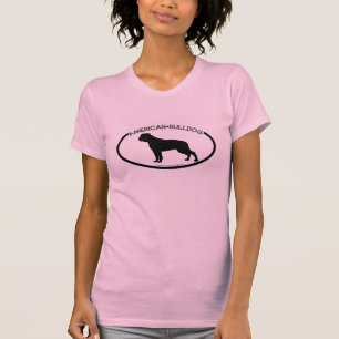 Amerikanischer Bulldoggen-Silhouette-Schwarz-T - T-Shirt