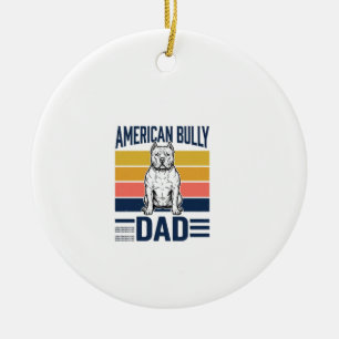 Amerikanischer Bully-Vater Vintage-Hundeliebhaber- Keramik Ornament