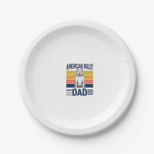 Amerikanischer Bully-Vater Vintage-Hundeliebhaber- Pappteller