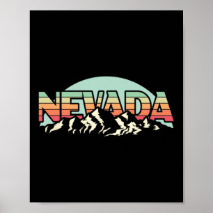 Amerikanischer Bundesstaat Nevada - Vintage-Bergna Poster
