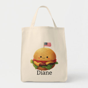 Amerikanischer Burger personalisiert Tragetasche