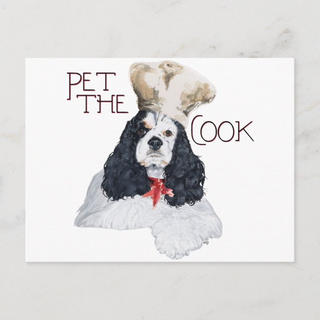 Amerikanischer Cocker Spaniel Chef Postkarte (Vorderseite)