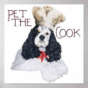 Amerikanischer Cocker Spaniel Koch Poster