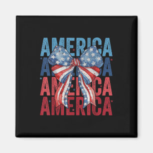 Amerikanischer Coquette-Bogen Patriotische USA-Fla Magnet