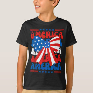 Amerikanischer Coquette-Bogen Patriotische USA-Fla T-Shirt