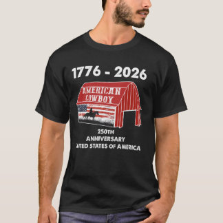 Amerikanischer Cowboy Patriotischer USA-Flaggensta T-Shirt
