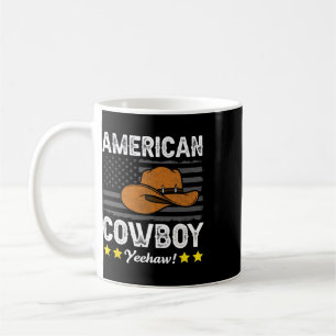 Amerikanischer Cowboy-Rodeo Amerikanische Flagge V Kaffeetasse