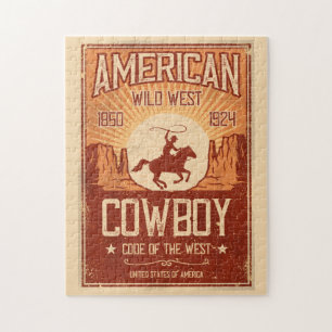 Amerikanischer Cowboy Wilder Westen Puzzle