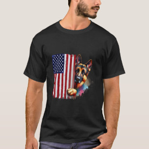 Amerikanischer Deutscher Schäferhund USA Vintage S T-Shirt