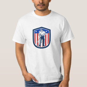 Amerikanischer Druck, der das USA-Flaggen-Schild T-Shirt