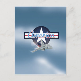 Amerikanischer Düsenjäger Luftwaffe Postkarte