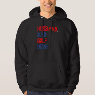 Amerikanischer Ehemann Vater Golf Held Vatertag Hoodie
