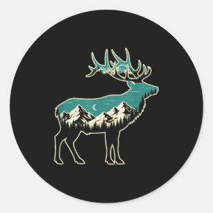Amerikanischer Elk-Liebhaber-Vater Retro-Jagd Runder Aufkleber
