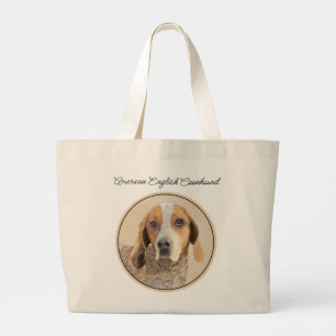 Amerikanischer Englisch Coonhound Redtick Malerei  Jumbo Stoffbeutel