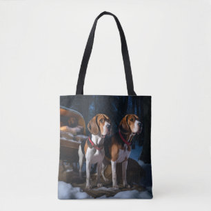 Amerikanischer Englisch Foxhound Schneebedeckter S