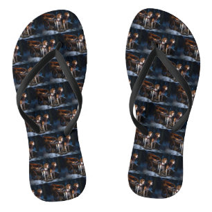 Amerikanischer Englisch Foxhound Schneeschlitten W Flip Flops