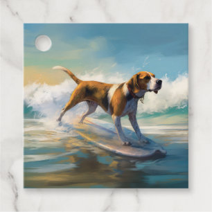 Amerikanischer Englisch Foxhound Strand Surfen Mal Geschenkanhänger